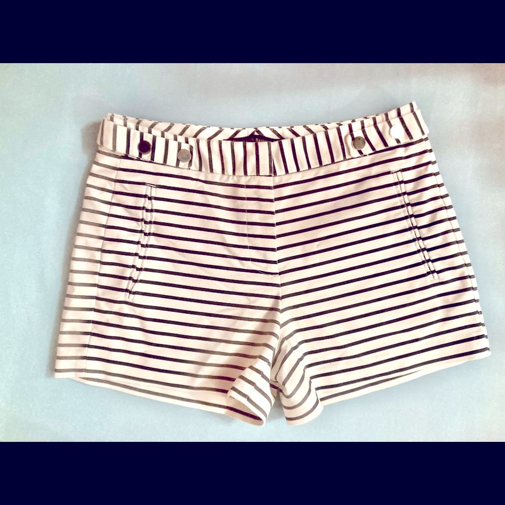 Zara Basics Black Striped Shorts XS